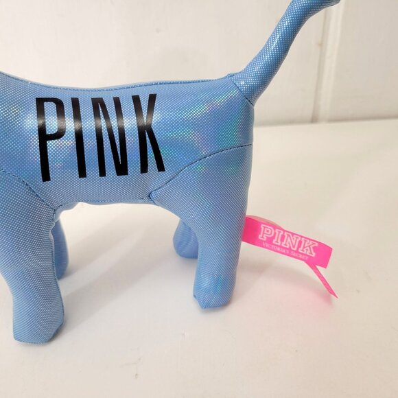 Victorias Secret Pink Blue Dog Collectible Plush SmallFigurine - Picture 4 of 5